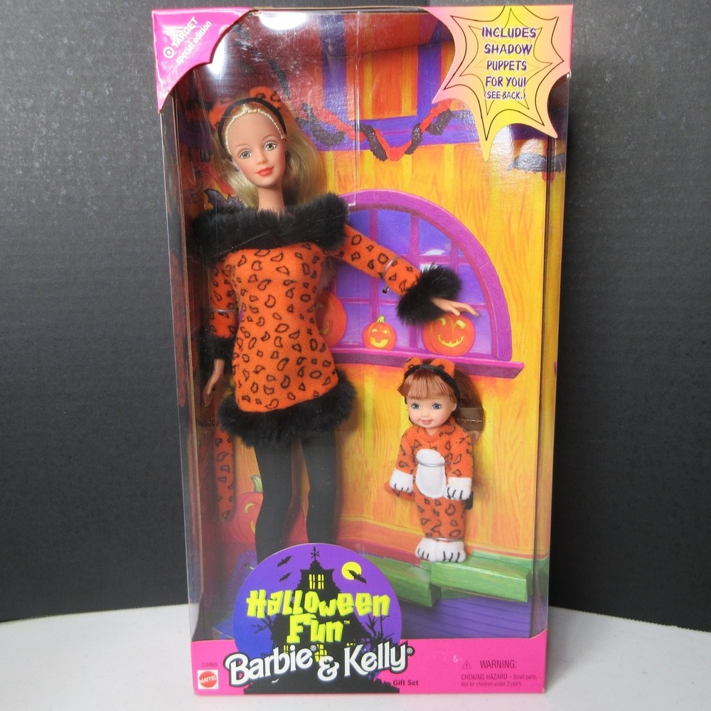 NIB 1998 Halloween Fun Barbie & Kelly Doll Gift Set Target Special Edition